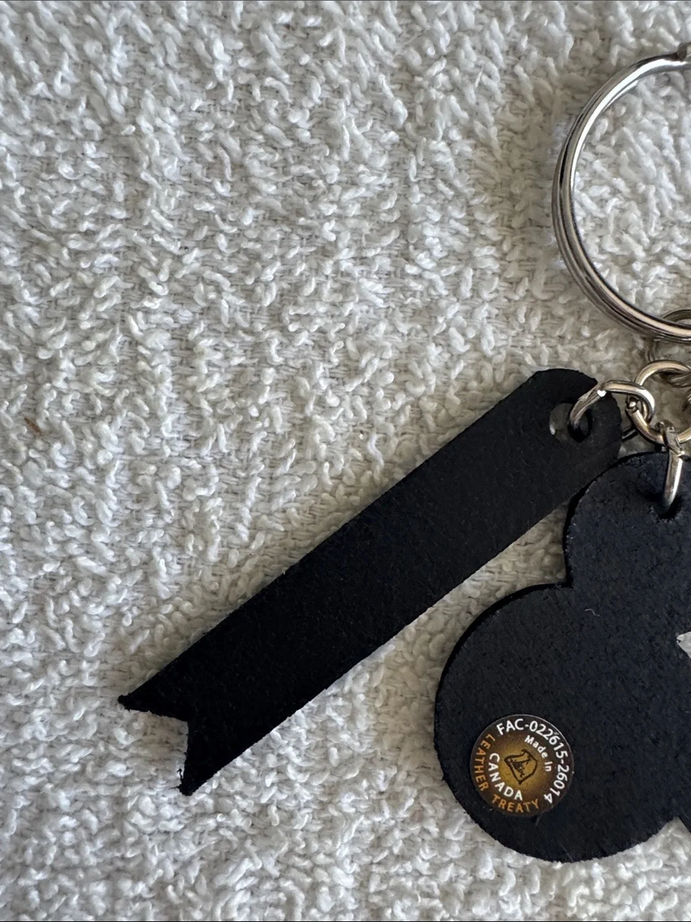 Disney Mickey Mouse Black and Blue Disneyland Leather Keychain Bag Charm